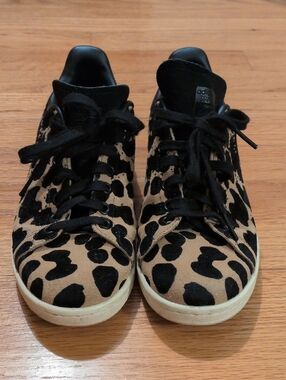 adidas Leopard Print Suede Sneakers - Tan & Black